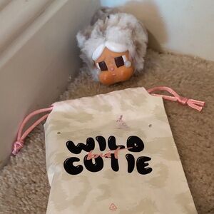 Wild Cutie Plush Doll with Pink Drawstring Bag - Unbranded